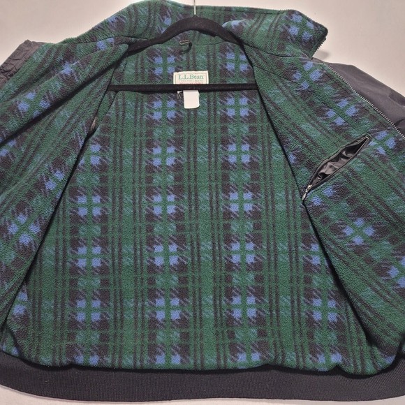 Vintage 90s L. L. Bean Warm Up Jacket Fleece Plaid Freeport Maine - Picture 8 of 10